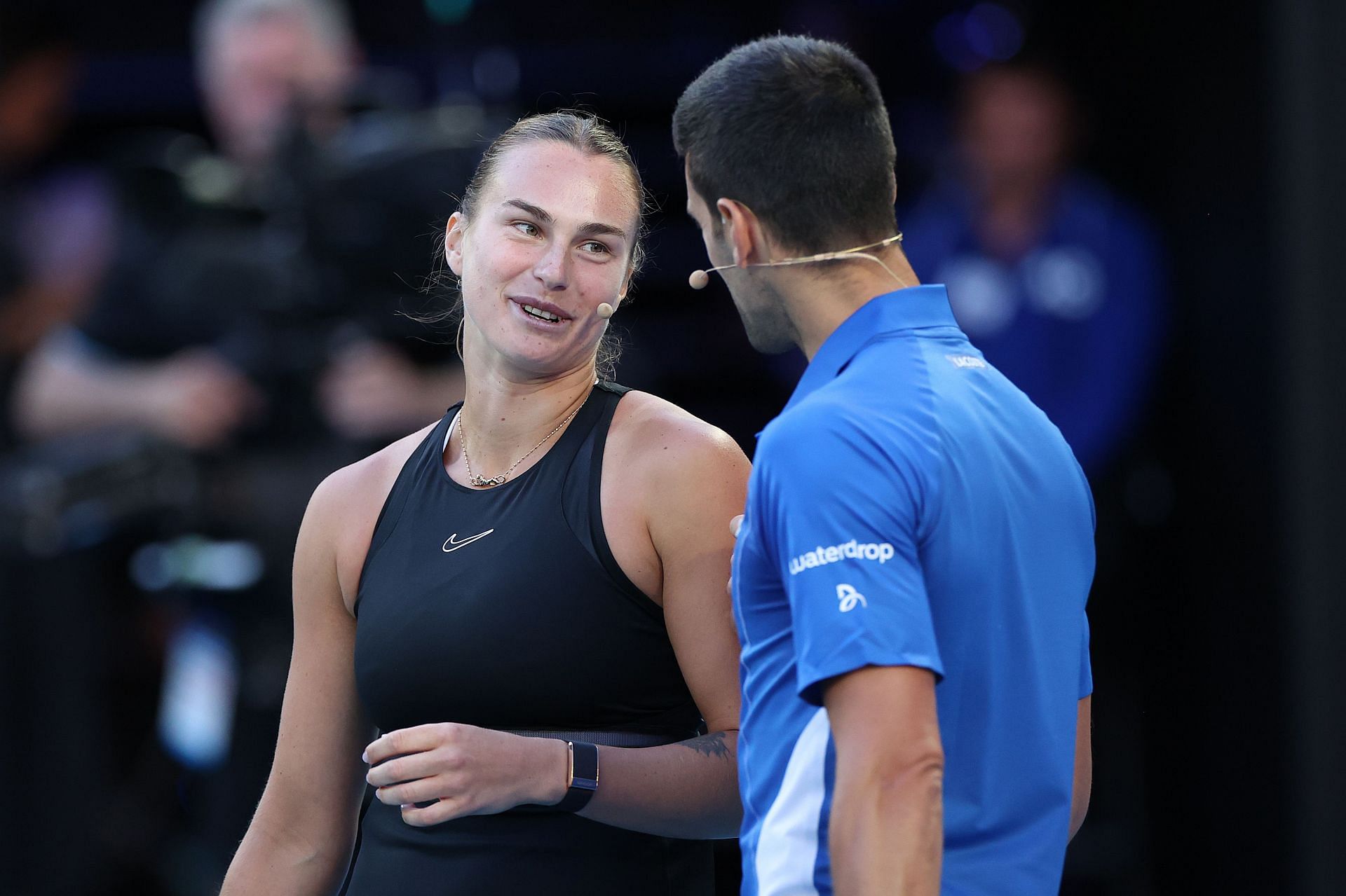 Aryna Sabalenka with Novak Djokovic at the 2024 Australian Open - Image Source: Getty